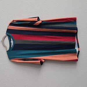 Men's XXL Shein Multi Color Stripe Short Sleeve Tee